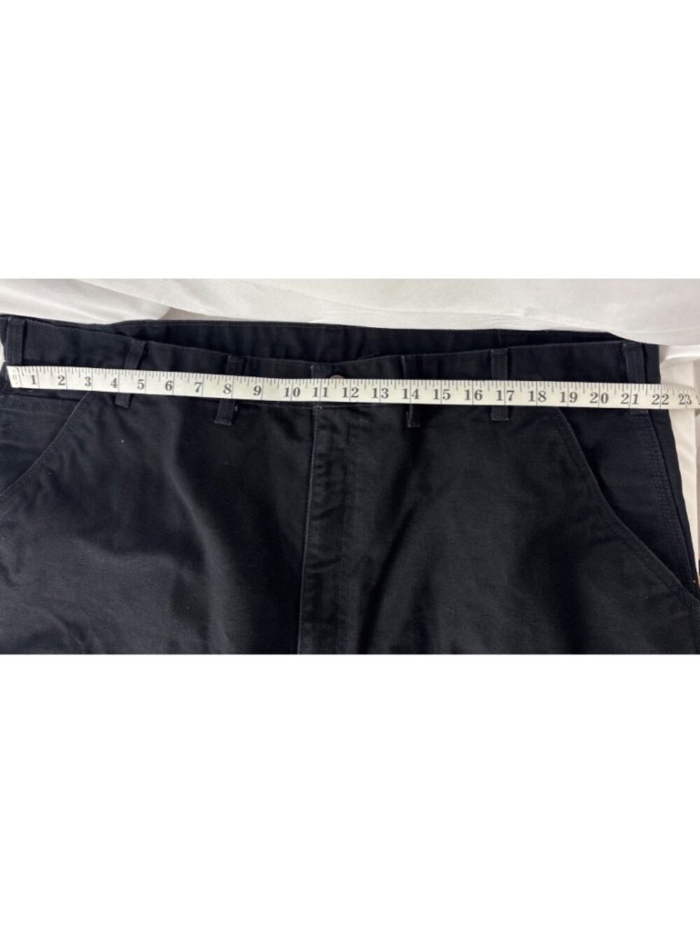 VTG Carhartt B11 Loose Fit Black Washed Duck Canvas Carpenter Work Pants 44x34 - Picture 9 of 12